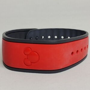 Disney Magic Bands Red "Kristine" Mickey Mouse Park Admission Band ID Bracelet
